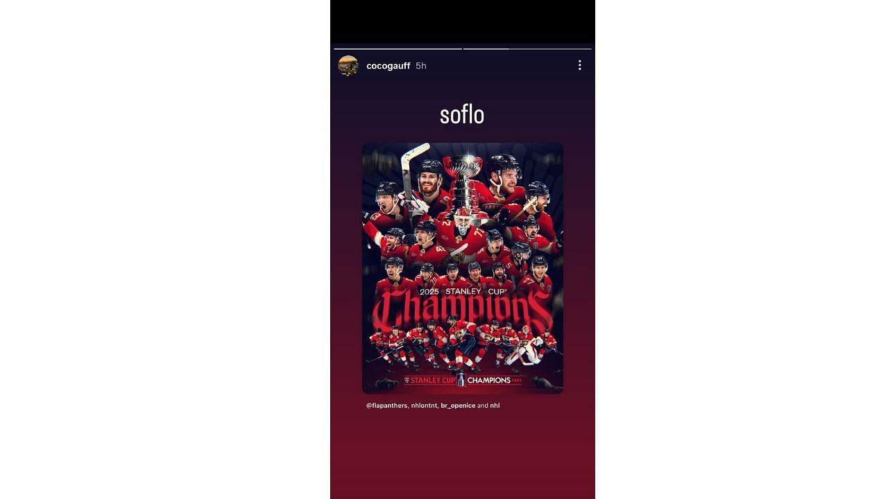 Coco Gauff's Instagram story